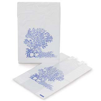 Medegen Medical Products LLC Bedside Bag 3-1/2 X 7 X 11-1/2 Inch White / Blue Floral Print Plastic - Case of 2000 - 50-45-CS