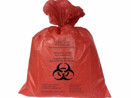 Medegen Medical Products LLC Biohazard Waste Bag Medegen Medical Products 13 to 16 gal. Red Bag Polypropylene 25 X 35 Inch - Case of 200 - AC2535R-CS