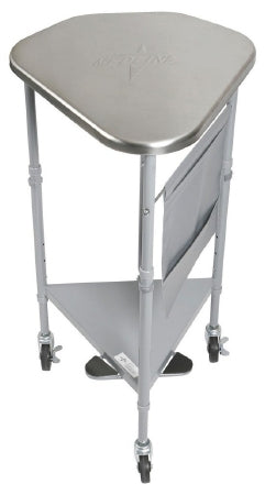 Medline Hamper Stand Medline Rolling Triangular Opening Foot Pedal Self-Closing Lid - Each - MDS80530KD-EA