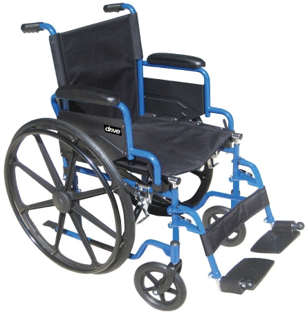 Drive Medical Wheelchair drive™ Blue Streak Desk Length Arm Swing-Away Footrest Black Upholstery 16 Inch Seat Width Adult 250 lbs. Weight Capacity - Each - BLS16FBD-SF-EA