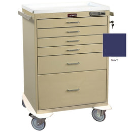 Harloff Anesthesia Cart 22 X 32 X 42.5 Inch Navy (4)-3 Inch, (1)-6 Inch, (1)-12 Inch Drawer Configuration, 17 X 23 Inch Internal Drawer - Each - 7456E-EA