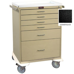 Harloff Anesthesia Cart Classic Line 22 X 32 X 42.5 Inch Black (4)-3 Inch, (1)-6 Inch, (1)-12 Inch Drawer Configuration, 17 X 23 Inch Internal Drawer - Each - 6450-EA
