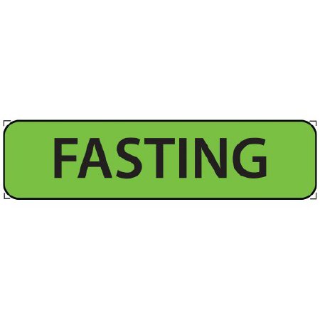 Precision Dynamics Pre-Printed Label MedVision® Auxiliary Label Green Paper FASTING Black Safety and Instructional 5/16 X 1-1/4 Inch - Roll of 1 - MV01FG6616-RL