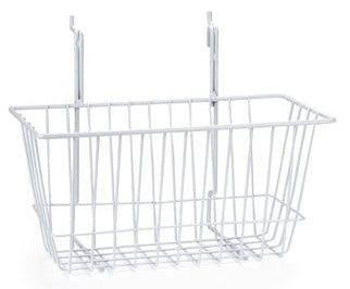 Market Lab Inc Storage Basket White Wire 6 X 6 X 12 Inch - Each - 3173-EA