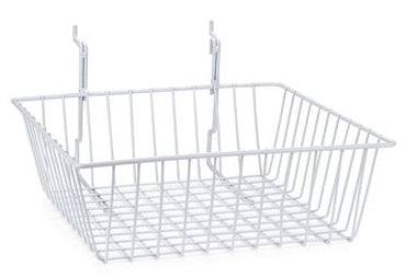 Market Lab Inc Storage Basket White Wire 4 X 12 X 12 Inch - Each - 3174-EA