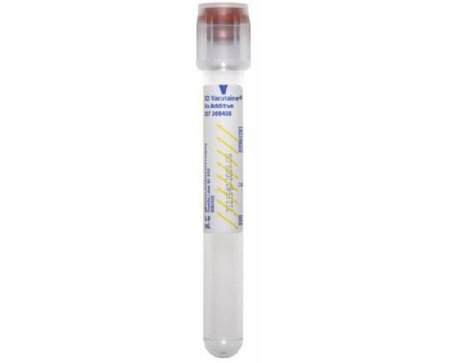 BD BD Vacutainer® No Additive (Z) Plus Venous Blood Collection Tube Discard Tube Plain 13 X 100 mm 6 mL Without Color Coding BD Hemogard™ Closure Polyethylene Terephthalate (PET) Tube - Box of 100 - 366408-BX