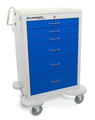 Lakeside Manufacturing Cart Classic Series 25 X 32 X 39-3/4 Inch Gray / Blue 1 Drawer, 9 Inch / 2 Drawers, 6 Inch / 3 Drawers, 3 Inch - Each - C-630-K-2B-EA