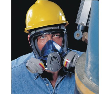 Grainger MSA Advantage™ Reusable Respirator Industrial Full Face Adjustable Head Strap Large Gray / Blue - Each - 3PB94-EA