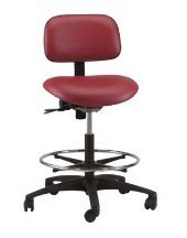 Brewer/Dental Industrial Stool Task Series Contoured Backrest Pneumatic Height Adjustment 5 Casters Clamshell - Each - VT-1-EAA-PR57-EA