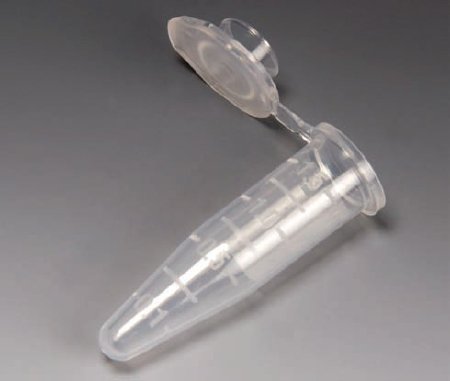 Globe Scientific Microcentrifuge Tube Conical Bottom Plain 1.5 mL Without Color Coding Snap Cap Polypropylene Tube - Bag of 500 - 111564-BG