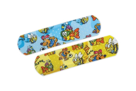 Medline Adhesive Strip Curad® 3/4 X 3 Inch Plastic Rectangle Kid Design (Medtoons) Sterile - Box of 50 - NON256130-BX