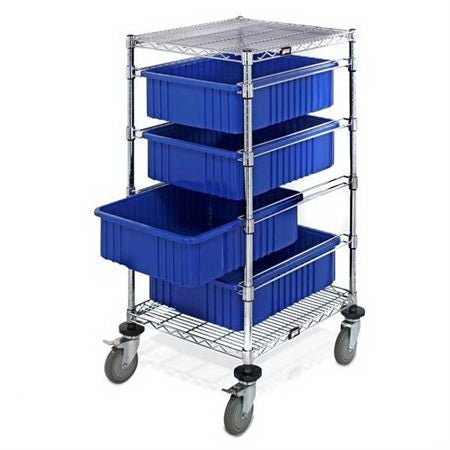 Market Lab Inc Box Cart 21 X 24 X 45 Inch Frame 6 X 17.5 X 22.5 Inch Box - Each - 0910-BL-EA