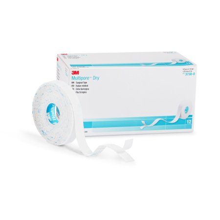 3M Water Resistant Dressing Retention Tape with Liner 3M™ Multipore™ Dry White 1/2 Inch X 5-1/2 Yard Pique NonSterile - Box of 12 - 3730-0-BX