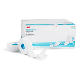 3M Water Resistant Dressing Retention Tape with Liner 3M™ Multipore™ Dry White 1 Inch X 5-1/2 Yard Pique NonSterile - Box of 24 - 3730-1-BX