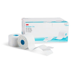 3M Water Resistant Dressing Retention Tape with Liner 3M™ Multipore™ Dry White 2 Inch X 5-1/2 Yard Pique NonSterile - Case of 48 - 3730-2-CS
