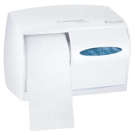 Kimberly Clark Toilet Tissue Dispenser K-C PROFESSIONAL White Plastic Manual Pull Double Roll Wall Mount - Case of 1 - 09605-CS