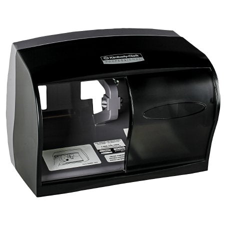 Kimberly Clark Toilet Tissue Dispenser K-C PROFESSIONAL Black Smoke Plastic Manual Pull Double Roll Wall Mount - Case of 1 - 09604-CS