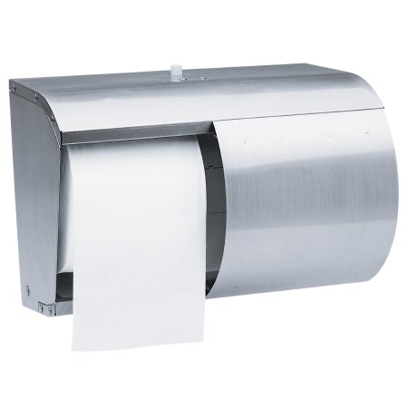 Kimberly Clark Toilet Tissue Dispenser K-C PROFESSIONAL Silver Stainless Steel Manual Pull Double Roll Wall Mount - Case of 1 - 09606-CS