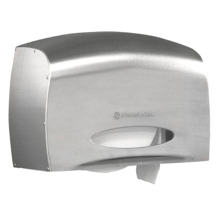 Kimberly Clark Toilet Tissue Dispenser Kimberly-Clark Professional Silver Stainless Steel Manual Pull Jumbo Roll Wall Mount - Case of 1 - 09601-CS