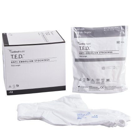 Cardinal Anti-embolism Stocking T.E.D.™ Knee High Medium / Regular White Inspection Toe - Pair - 7115--PR