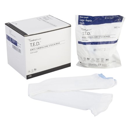 Cardinal Anti-embolism Stocking T.E.D.™ Knee High Large / Regular White Inspection Toe - Pair - 7203--PR