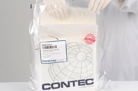 Contec Inc Cleanroom Wipe Amplitude™ Kappa™ Sterile LE ISO Class 5 White Sterile Polyester / Lyocell 9 X 9 Inch Disposable - Case of 1000 - NWPZ0001-CS