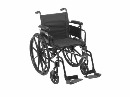 Drive Medical Wheelchair Cruiser X4 Desk Length Arm Elevating Legrest Black Upholstery 16 Inch Seat Width Adult 300 lbs. Weight Capacity - Each - CX416ADDA-ELR-EA