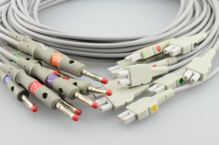 Sage Services Group Leadwire Set 0.9 Meter, 10-Leads, Banana Connector, Mixed Length, Reusable, AHA Color Code, Old Style For MAC 1200, MAC 800, MAC 3500, MAC 1600 ECG System - ST/1 - L02-B10-MSB-ST