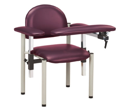Clinton Industries Blood Drawing Chair SC Series Padded Straight Flip Up Arm Burgundy - Each - 6050-U-3BG-EA