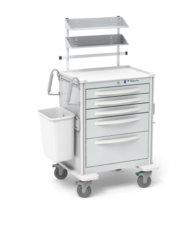 Waterloo Industries Suture Cart Aluminum 24.5 X 29 X 39 Inch Light Gray 16.5 X 22 Inch, Drawer Height: Three 3 Inch Drawer, One 6 Inch Drawer, One 9 Inch Drawer - Each - UMGKA-33369-LTG-EA