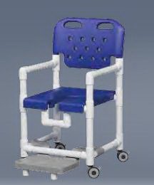IPU Commode / Shower Chair Elite Fixed Arms PVC Frame With Backrest 325 lbs. Weight Capacity - Each - ELT820 FR-EA