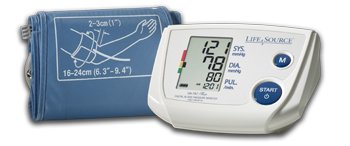 A&D Engineering Home Automatic Digital Blood Pressure Monitor LifeSource™ Small Nylon 16 - 24 cm Desk Model - Each - UA-767PVS-EA