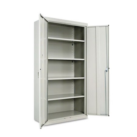 Alera® Assembled 72" High Heavy-Duty Welded Storage Cabinet, Four Adjustable Shelves, 36w x 18d, Light Gray - Each - ALE-CM7218LG-EA