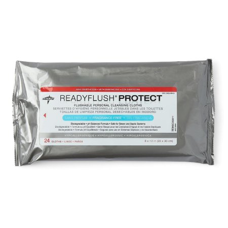 Medline Flushable Personal Wipe ReadyFlush® Protect Soft Pack Dimethicone Unscented 24 Count - Pack of 24 - MSC263811-PK