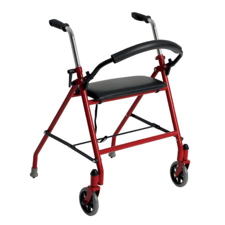 Drive Medical Dual Release Folding Walker with Wheels and Seat Adjustable Height drive™ Aluminum Frame 300 lbs. Weight Capacity 29 to 38 Inch Height - Each - 1239RD-EA