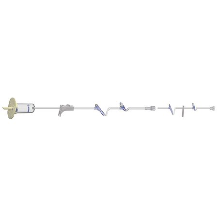Amsino International Primary IV Administration Set AMSafe®3 Gravity 4 Ports 10, 15, 60 Drops / mL Drip Rate Without Filter 91 Inch Tubing - Case of 50 - D38302-CS