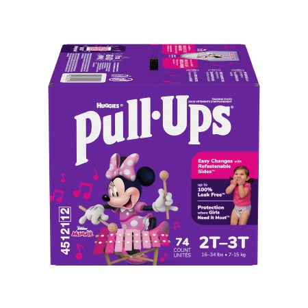Kimberly Clark Female Toddler Training Pants Pull-Ups® Learning Designs® for Girls Size 2T to 3T Disposable Heavy Absorbency - Case of 74 - 45121-CS