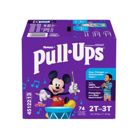 Kimberly Clark Male Toddler Training Pants Pull-Ups® Learning Designs® for Boys Size 2T to 3T Disposable Heavy Absorbency - Case of 74 - 45122-CS