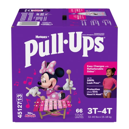 Kimberly Clark Female Toddler Training Pants Pull-Ups® Learning Designs® for Girls Size 3T to 4T Disposable Heavy Absorbency - Case of 66 - 45127-CS