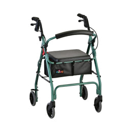 Nova Ortho-Med 4 Wheel Rollator GetGO Classic Green Adjustable Height / Folding Aluminum Frame - Case of 1 - 4202CGN-CS