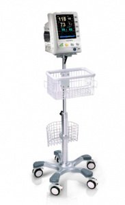EdanUSA & MDPro Center Pole Trolley With Basket and Locking Caster For Cadence, Cadence II, F6 and F9 - Each - MT-207_PLATE_F2-EA