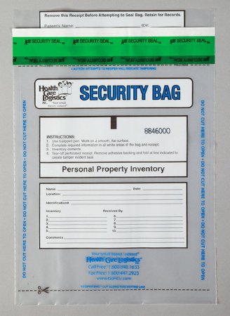 Health Care Logistics Patient Belongings Bag Health Care Logistics® 9 X 12 Inch Polyethylene Tamper Evident Tape Closure Clear - Pack of 1 - 11312-PK
