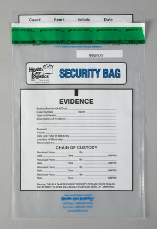 Health Care Logistics Patient Belongings Bag Health Care Logistics® 9 X 12 Inch Polyethylene Tamper Evident Tape Closure Clear - Pack of 1 - 11308-PK