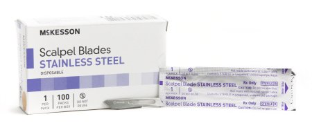 McKesson Surgical Blade McKesson Brand Stainless Steel No. 10 Sterile Disposable Individually Wrapped - Case of 1000 - 16-63610-CS
