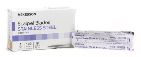 McKesson Surgical Blade McKesson Brand Stainless Steel No. 11 Sterile Disposable Individually Wrapped - Case of 1000 - 16-63611-CS