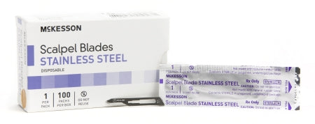 McKesson Surgical Blade McKesson Brand Stainless Steel No. 15 Sterile Disposable Individually Wrapped - Box of 100 - 16-63615-BX