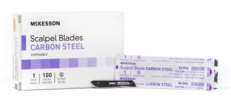 McKesson Surgical Blade McKesson Brand Carbon Steel No. 10 Sterile Disposable Individually Wrapped - Box of 100 - 16-63710-BX
