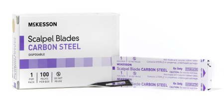 McKesson Surgical Blade McKesson Brand Carbon Steel No. 11 Sterile Disposable Individually Wrapped - Case of 1000 - 16-63711-CS