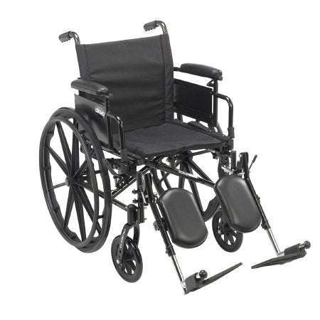 Drive Medical Wheelchair Cruiser X4 Desk Length Arm Elevating Legrest Black Upholstery 20 Inch Seat Width Adult 300 lbs. Weight Capacity - Each - CX420ADDA-ELR-EA