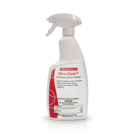 Micro Scientific Industries Opti-Cide3® Surface Disinfectant Cleaner Broad Spectrum Pump Spray Liquid 24 oz. Bottle Alcohol Scent NonSterile - Case of 12 - NEMSI24SA-CS